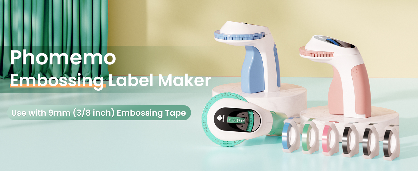 Phomemo E975 Embossing Label Maker Machine, 3D Portable Embossed Label