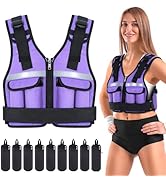 Sportneer Adjustable Weighted Vest Weights: 2-18 lbs/2-40 lbs Washable Weight Vest 16 In 1 Fast A...