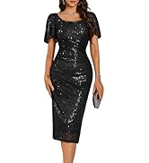 BeryLove Women Sequin Formal Cocktail Party Dress Homecoming Bodycon Dress