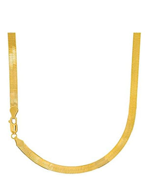 ZOCALO HERRINGBONE NECKLACE（M)　45cm 16mm Bold Herringbone Chain Necklace 14K Yellow Gold Plated