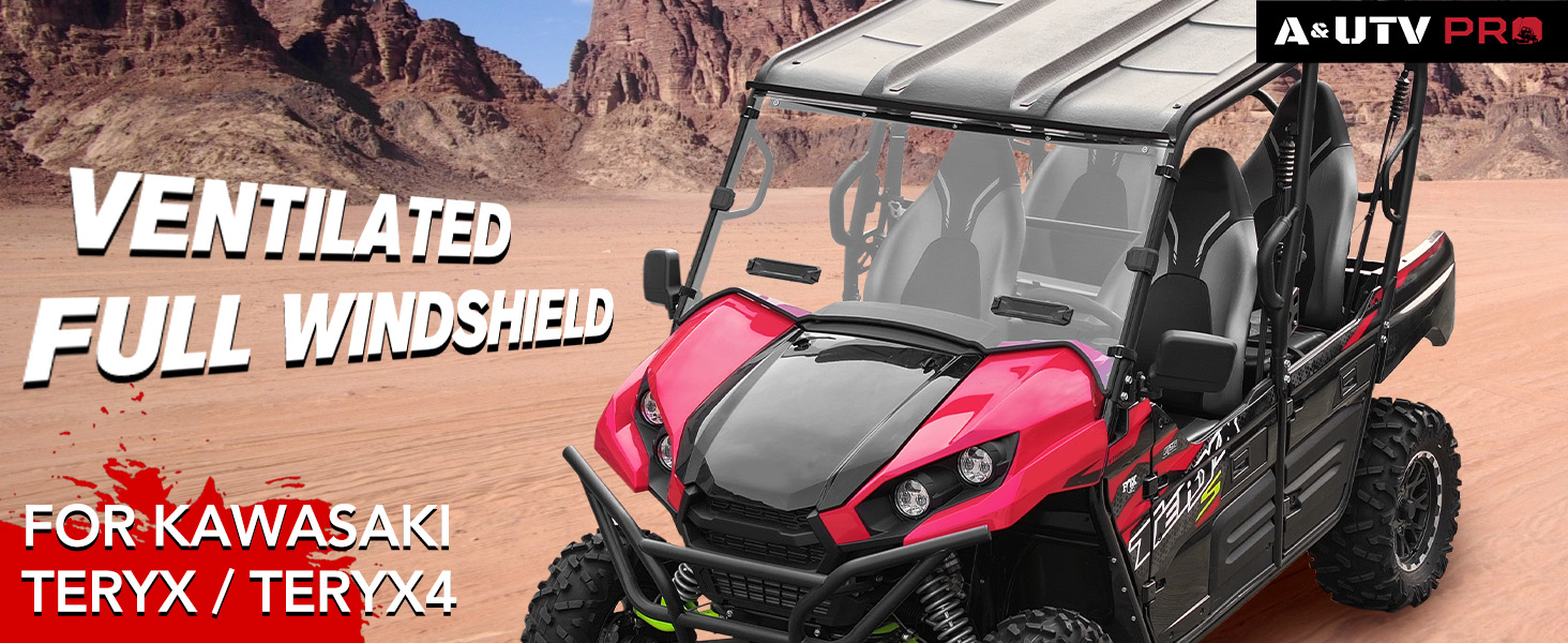 A & UTV PRO Front Full Windshield for Kawasaki Teryx Teryx4