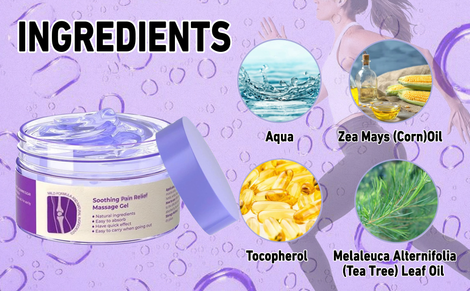 El gel para articulaciones moradas alivia rodillas, lumbar, cuello, manos y pies