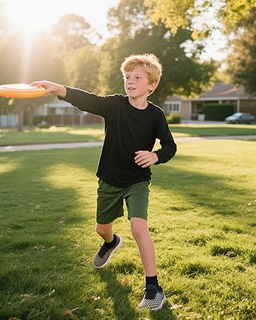 4 Pack Boys Long Sleeve Shirts Soft Cotton Basic Tees Youth Boys Long Sleeve T-Shirts Layering Shirts Tagless 24 boys long sleeve shirts