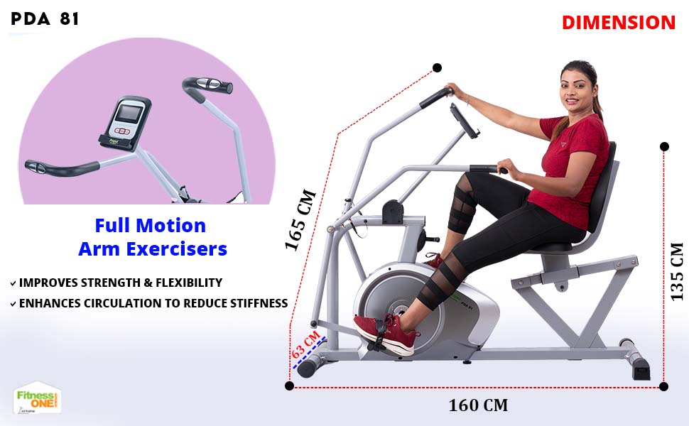 fitnessone propel pda 81 dual action arm exerciser magnetic recumbent bike