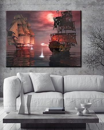 pirate decor ship wall art