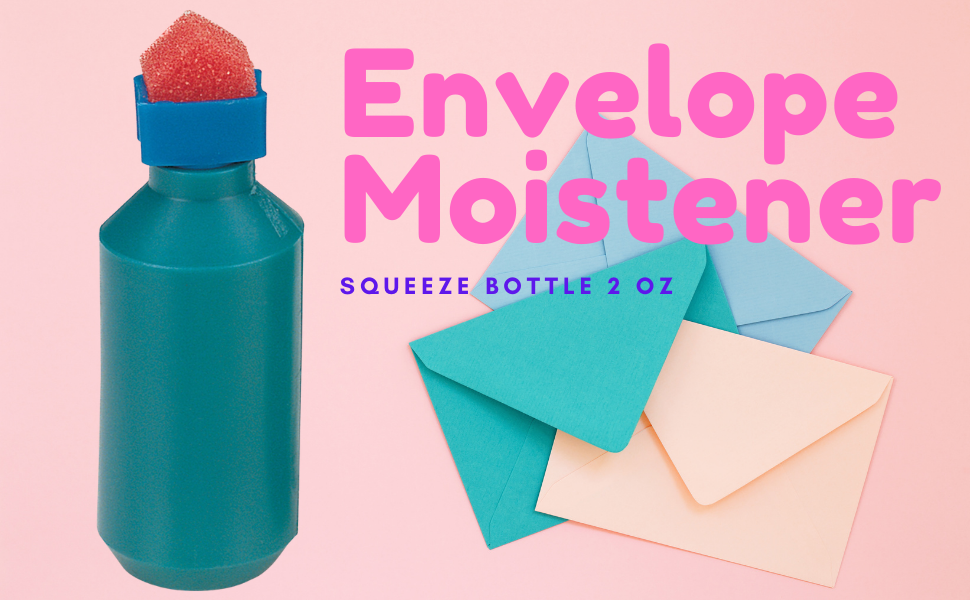1InTheOffice Envelope Moistener, Envelope Sealer Bottle