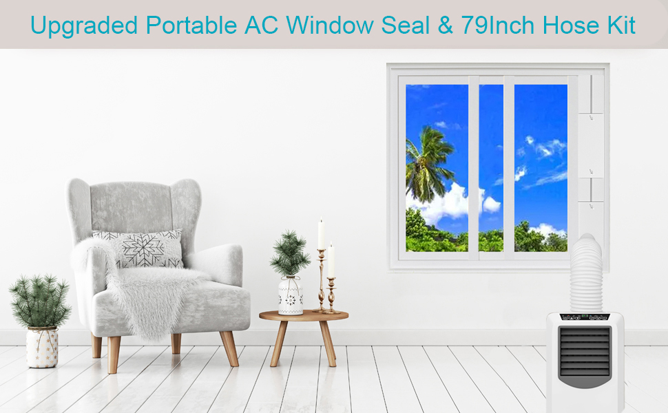 Foancie Upgraded Portable Air Conditioner Window Vent Kit with 5.9