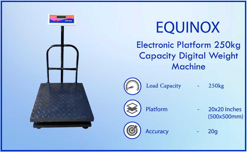 EQUINOX Electronic Platform Weighing Scale 250kg Capacity 20g Accuracy Digital Weight Machine