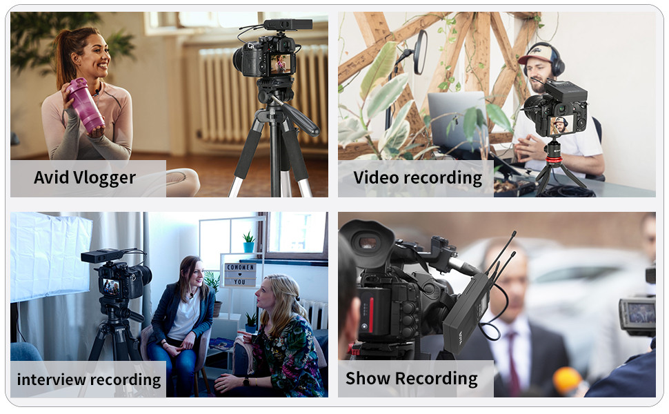 Boya WM8 Pro-K2 Uhf Wireless Lavalier Microphone System Audio Recorder Compatible for Canon