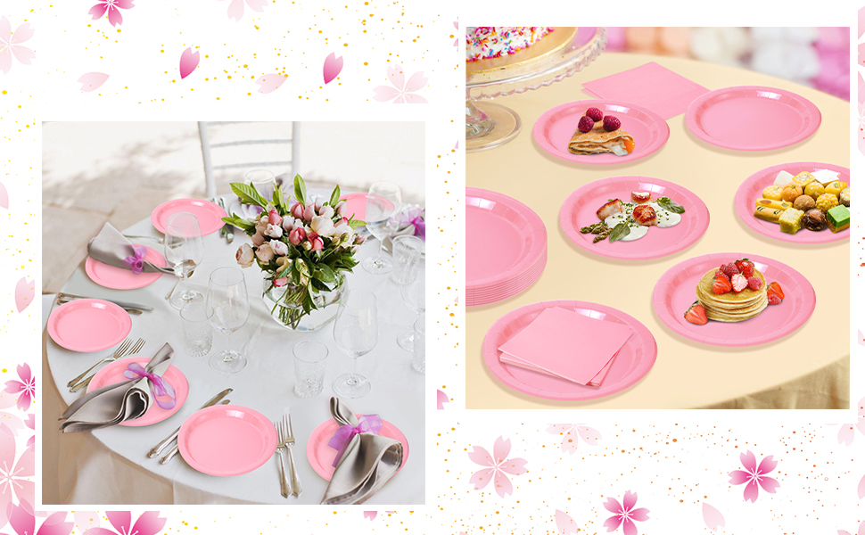 Pink Plates Pink Paper Plates and Napkins Party Supplies