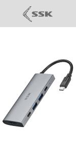 SSK 5 in 1 10Gbps hub adapter 10Gbps dock 10Gbps computer hub
