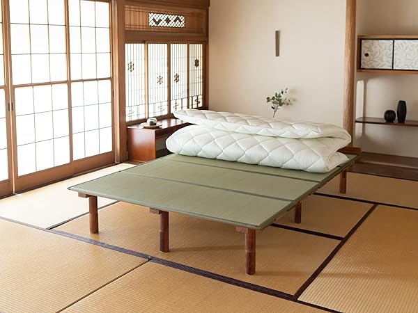 Amazon.com: EMOOR Wood Slatted Floor Bed Frame OSMOS Queen