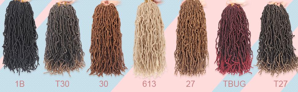 18 Inch nu soft locs crochet hair for women  long faux locs crochet hair can be extend