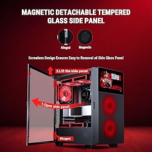 magnetic detachable tempered glass side panel