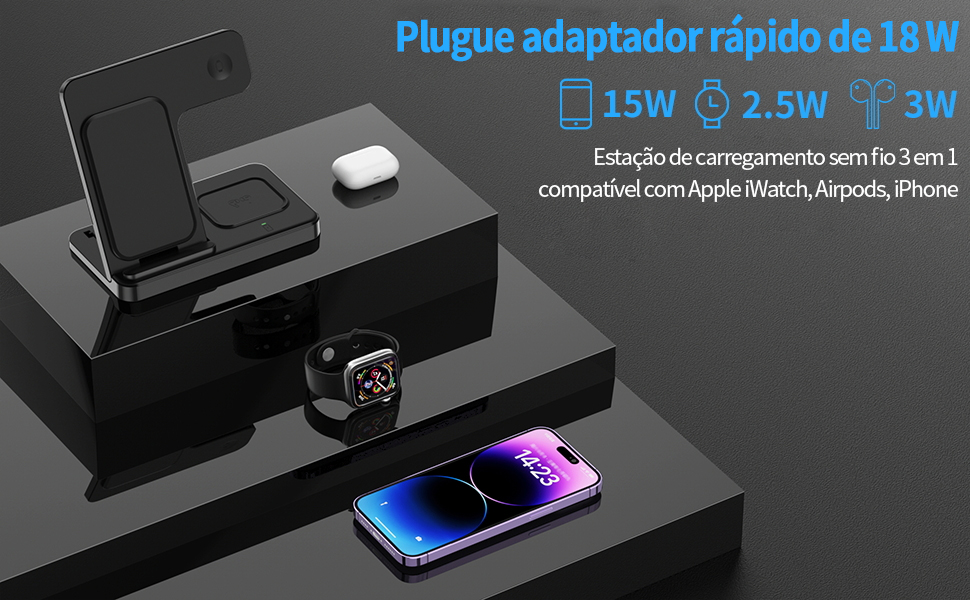Plugue adaptador rapido de 18 W