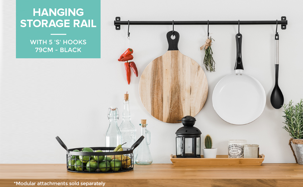 LIVIVO Hanging Rail for Storage Kitchen Hallway Saucepan Holder Shelf