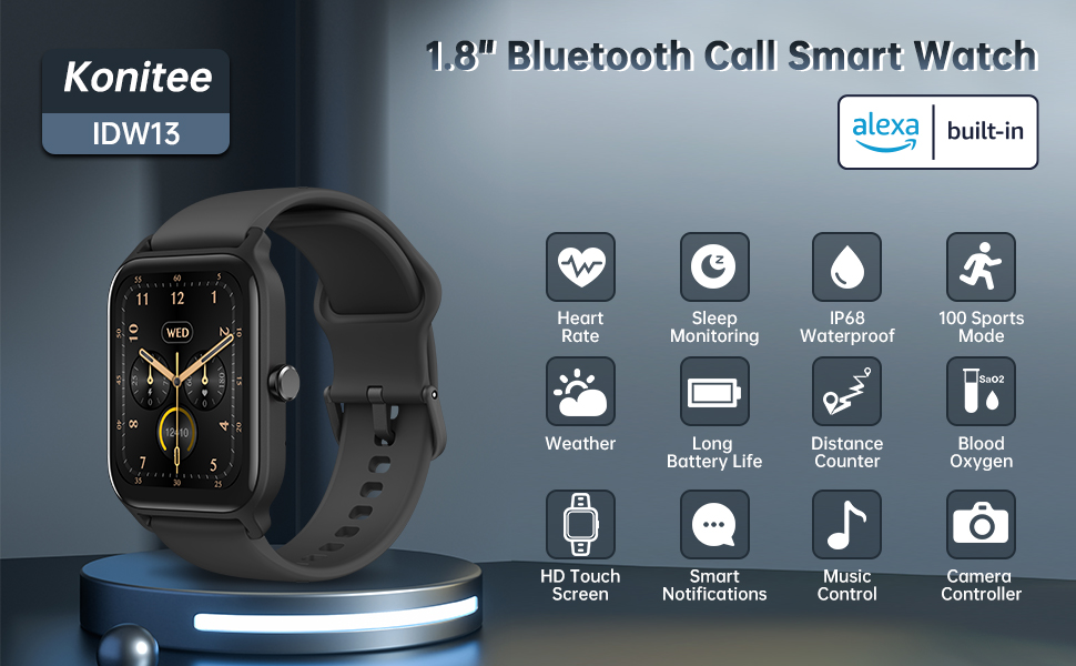 Smart Watch for Men Women(Answer/Make Call), 1.8" Touch Screen Activity