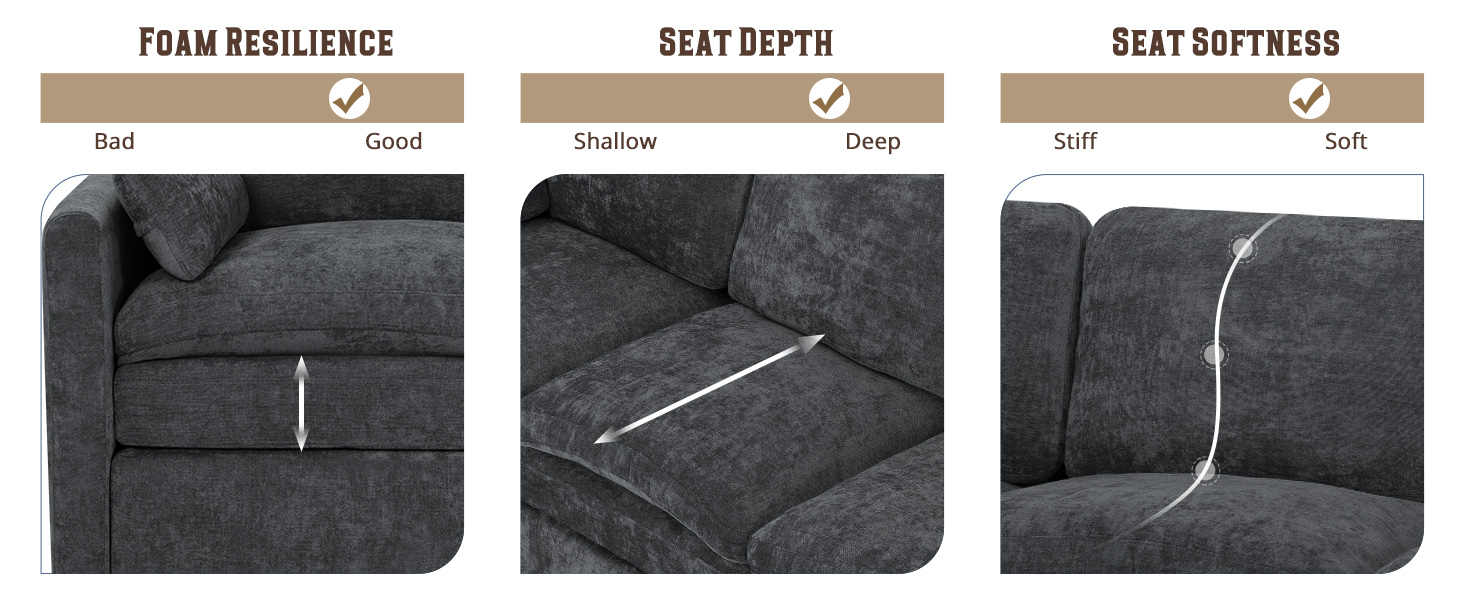 Classic Chenille Sofa Set with 2 Extra Armrest 13 COMFORTABLE SOFA