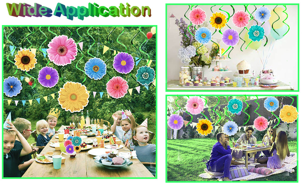 48PCS Spring Sunflower Hanging Swirl Decorations,Sunflower