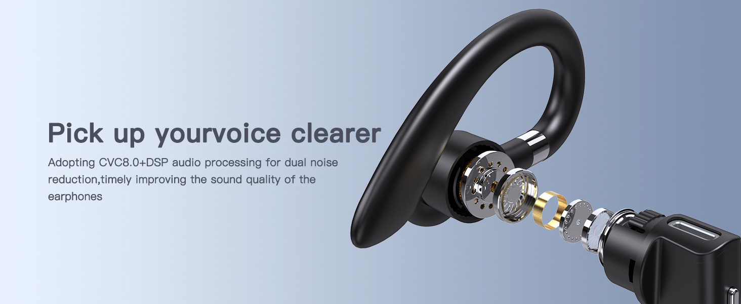 Adopt CVC8.0+DSP audio processing to improve the sound quality of headphones in time