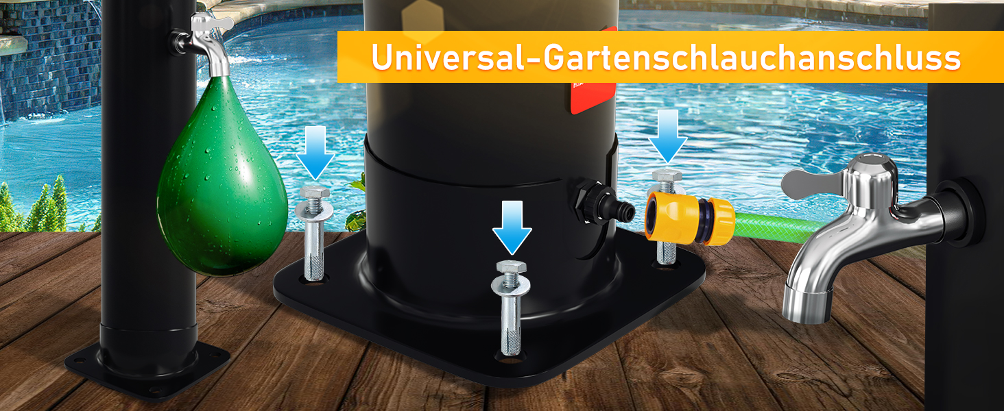 Eulenke solardusche Garten 20 Liter 220cm gartendusche solar warmes