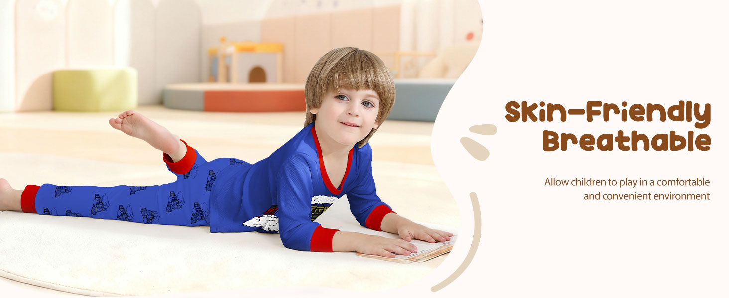 Mikrdoo Boys Pajamas Long Sleeve Pjs Kids