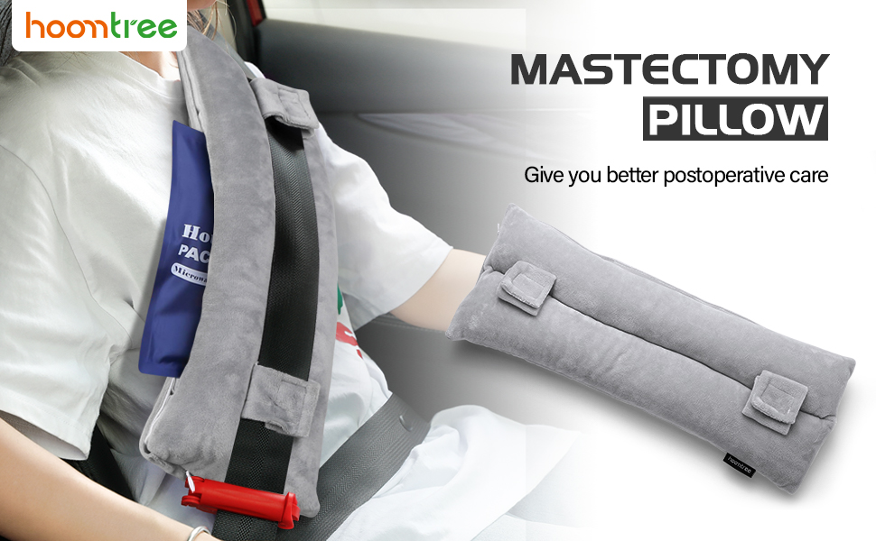 Very100 Mastectomy Pillow with Pocket,Post Surgery Seatbelt
