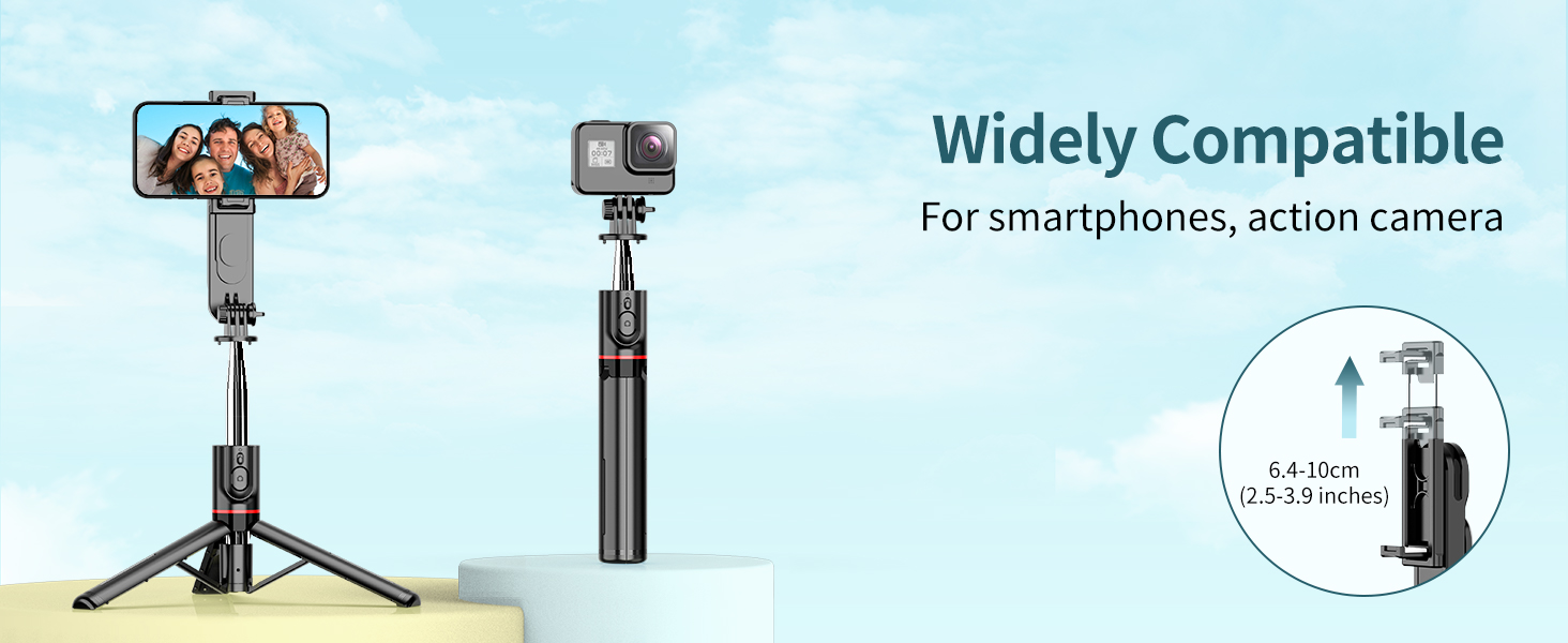Stable Selfie Stick Tripod with Fill Light