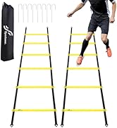 Sportneer Agility Ladder Speed Training Set 12 Rungs 20ft Detachable Exercise Ladders in 2pcs (6 ...