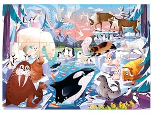 QUOKKA Learning Jigsaw Puzzles for Kids 4-6 Years Old 4X48 Puzzles Polar, Africa, City, Farm