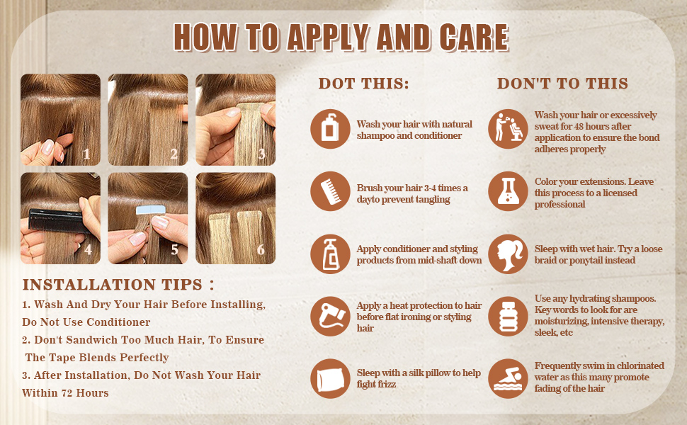 Icyfim Tape In Hair Extensions Human Hair Straight Hair