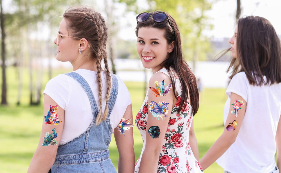 Watercolor Temporary Tattoos for Women