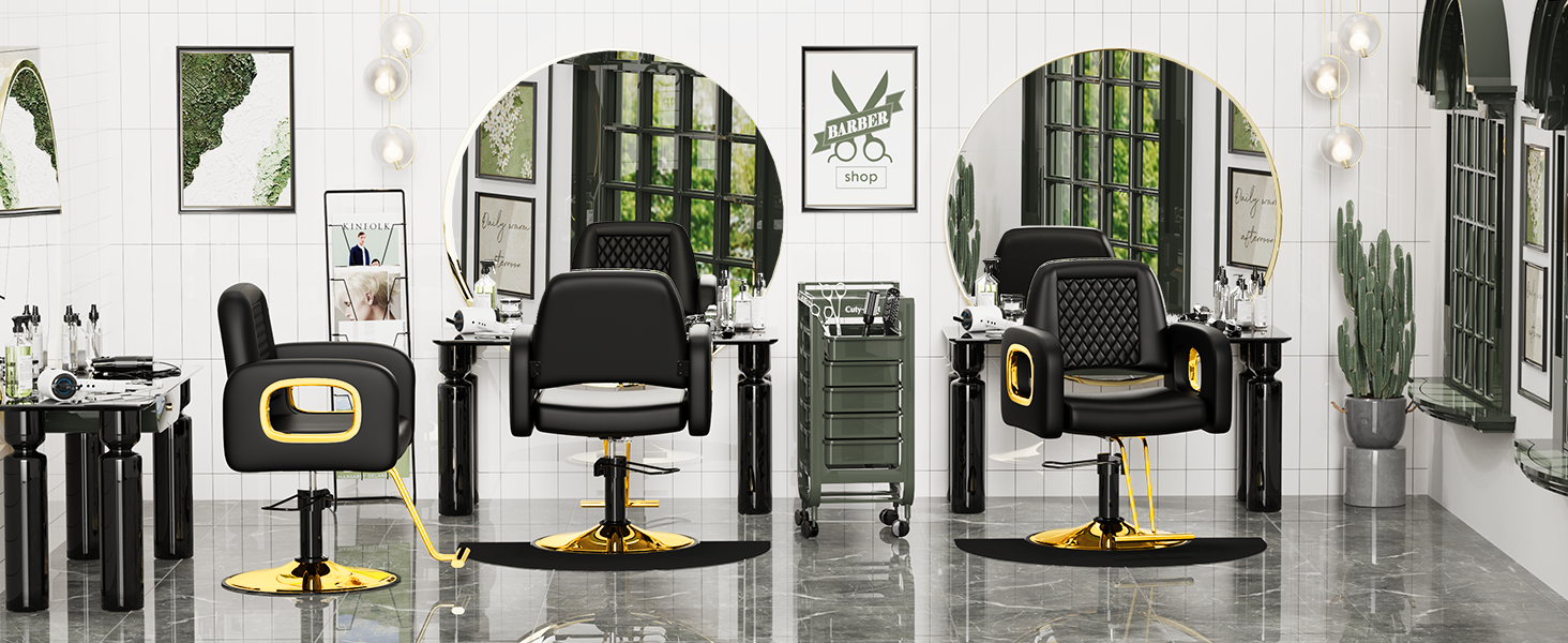 black gold salon chair
