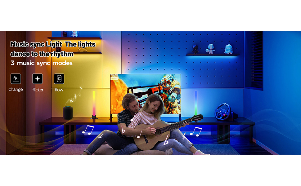rgb led lights bar-music sync desk light-gaming for room outdoor strip bedroom lighting gaming