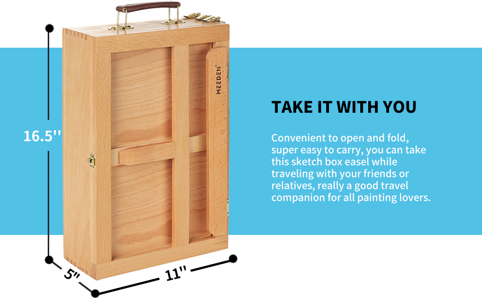 MEEDEN Large Adjustable Artist Tabletop Sketchbox Easel