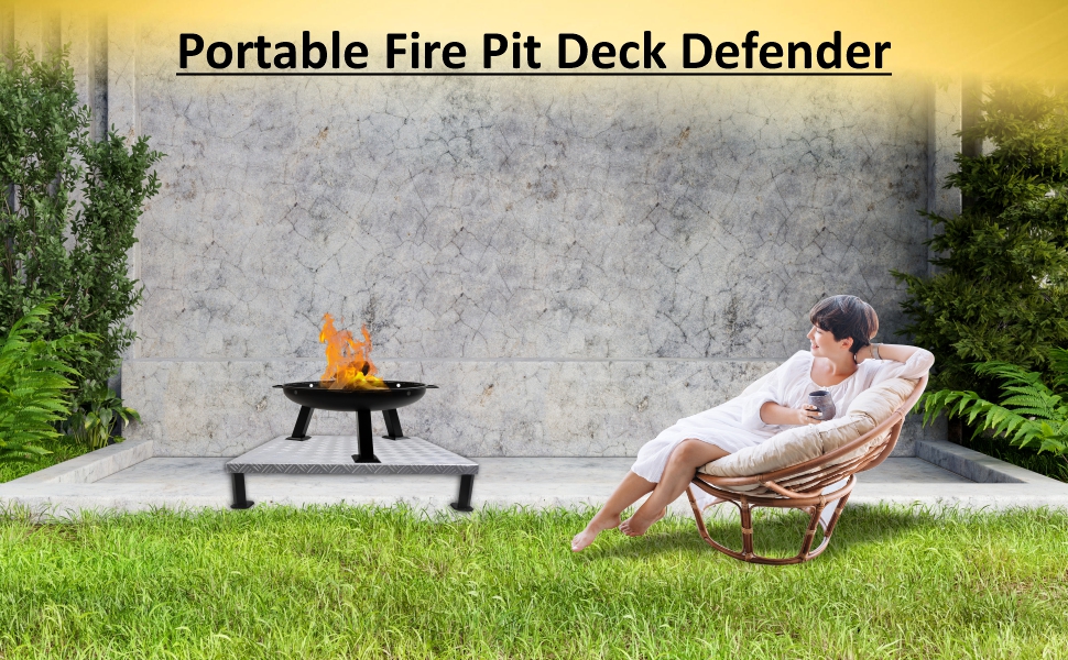 FEBTECH Portable Fire Pit Deck Defender & Grass Guard Heat