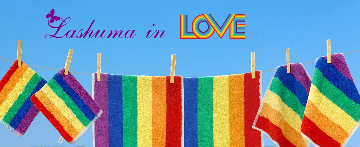 Lashuma Hotspot Regenbogen Handtücher in vielen Größen