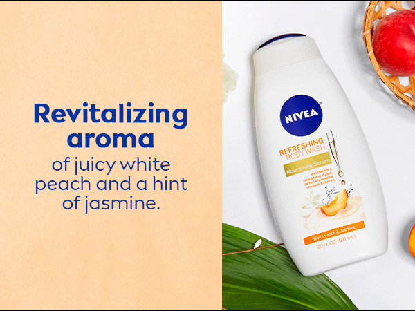 Revitalizing aroma of juicy white peach and a hint of jasmine