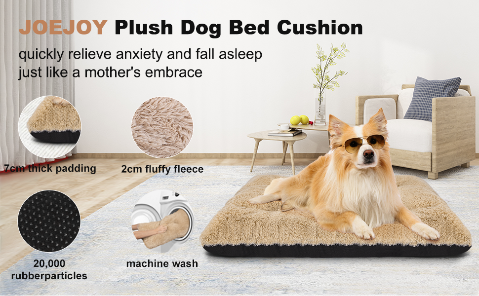 JOEJOY Dog Mat Mattress Washable, Waterproof Extra Large Dog crate mat