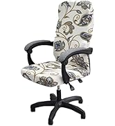 Stretch Office Chair Cover with Zipper Printed Computer Chair Cover for Armrest Chair Universal R...