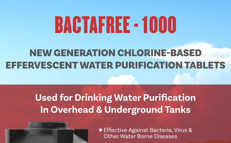 Bactafree 1000 Water Purification Tablets Disinfectant tablet for