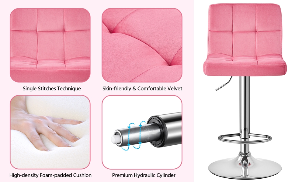 Yaheetech XLarge Bar Stools Modern Adjustable Kitchen