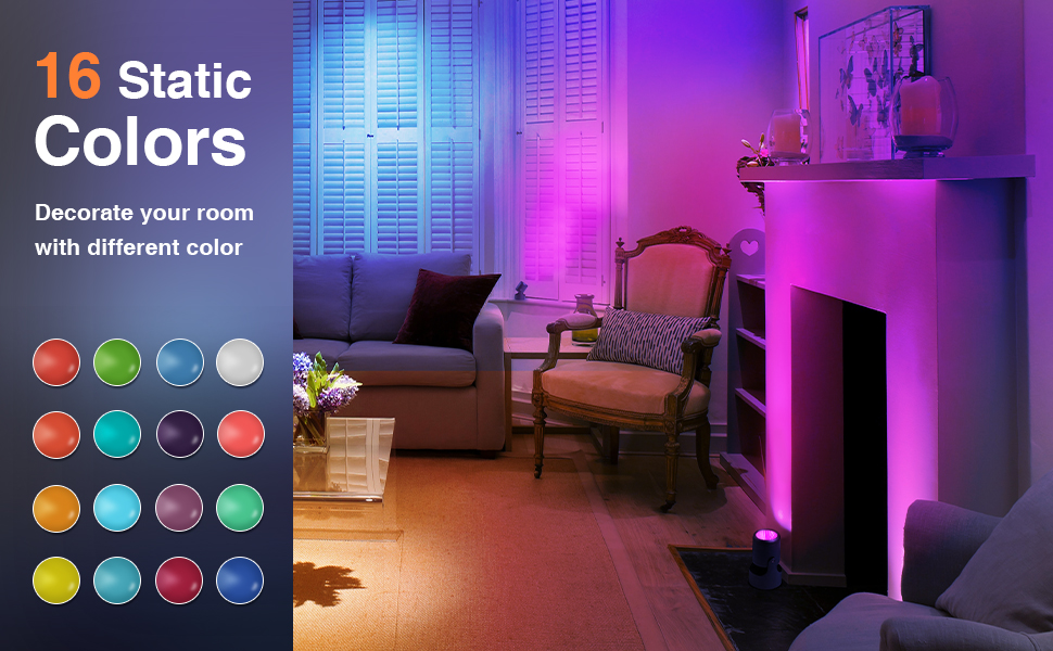 URTOM RGBW LED Spot Lights Indoor 6W Uplighting Indoor with Remote 16