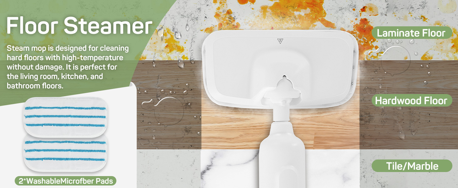 Steam Mop for Floor Cleaning, Lightweight Floor Steamer