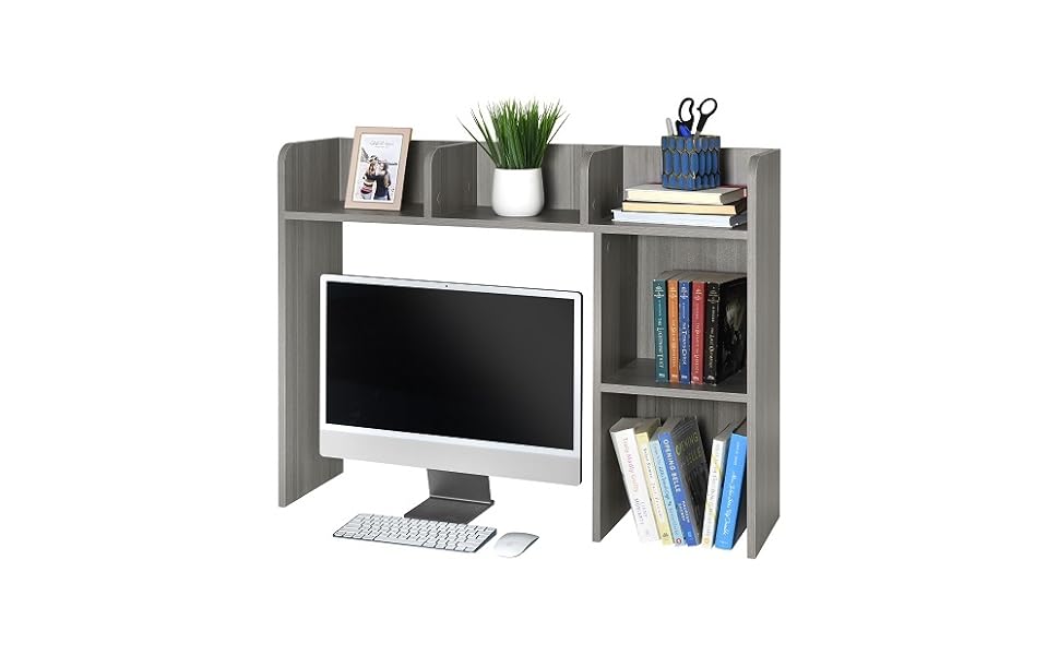 GlossyEnd Sturdy and Elegant Wood Dorm Desk Bookshelf