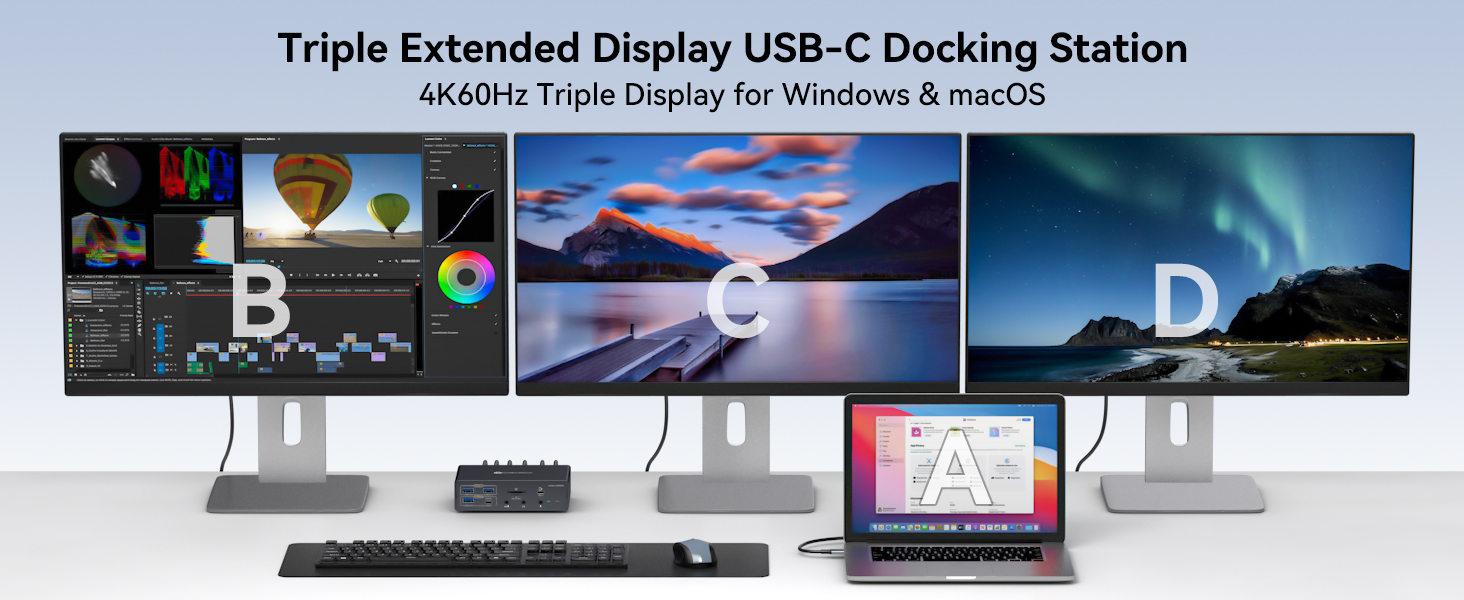 docking station 3 monitors displaylink docking station usb c laptop docking station