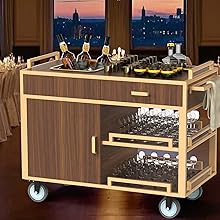 Commercial Wooden Restaurant Service Cart