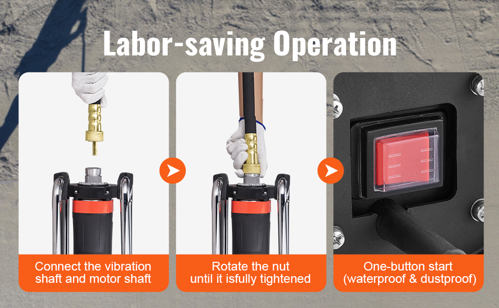 VEVOR Electric Concrete Vibrator, 1500W 16000 VPM, 2HP Copper Motor