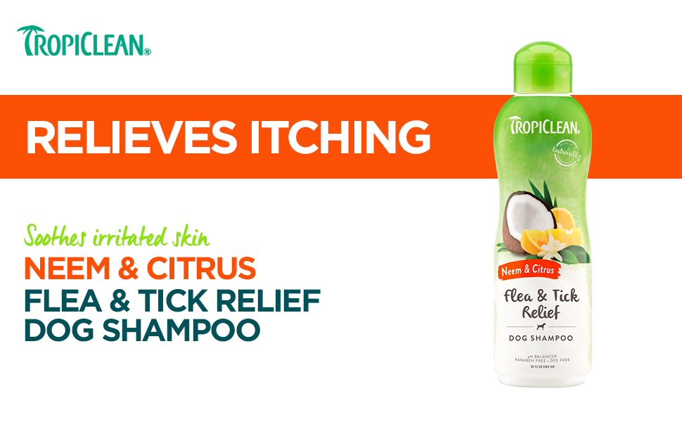TropiClean Dog Shampoo Grooming Supplies Flea & Tick Relief Dog