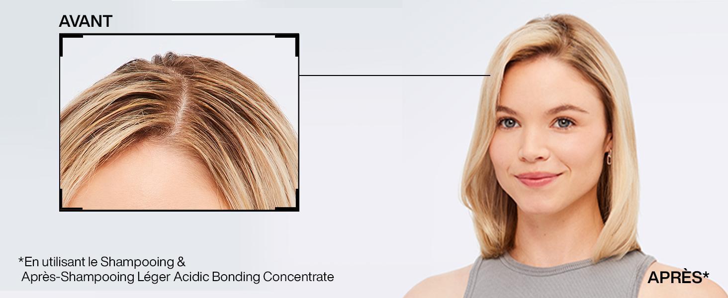 résultats de l'après-shampoing léger sur les racines